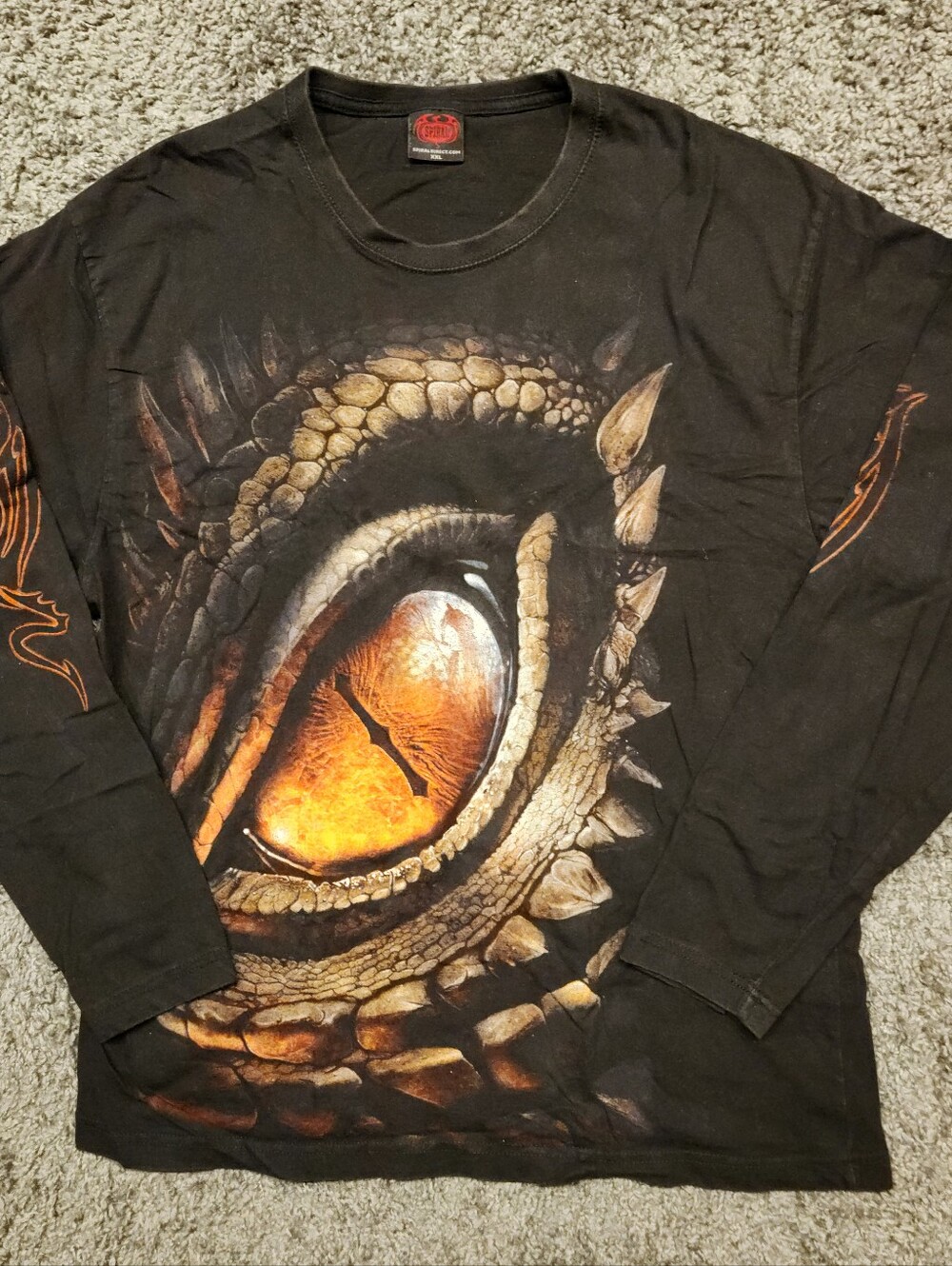 Vtg 00s Spiral Direct All-over print double-sided graphic tee Size XXL slim fit